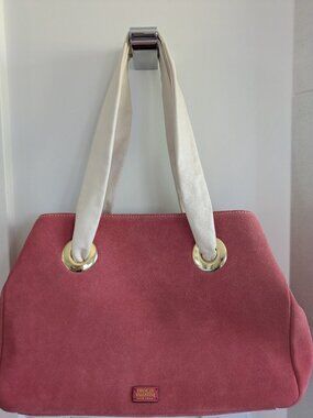 Frances Valentine Large Pink Suede Tootsie Tote - Gold Grommet Detail NWOT